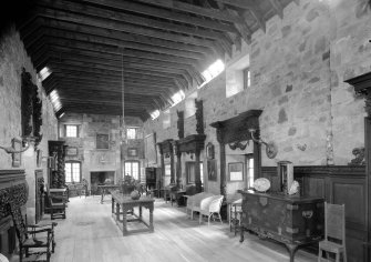 Gask Old House, interior.
General view of the Jacobite hall.
