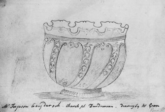 Photographic copy of drawing showing detail of bowl.