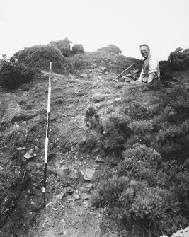 Excavation photograph showing outer face of MB2