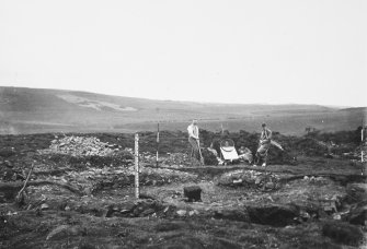 Excavation photograph. View of Hut Circle from east
Image used in Proc Soc Antiq Scot, volume 66, p173, figure 17