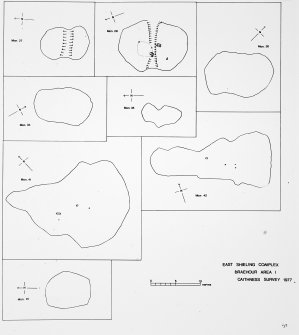 East shieling complex Area 1 Ink 1:100  Mons. BRA 27,29,30,33,35,41,42,91