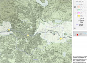 Map 7 of 8 from IV.I 1-8 - Series 1: Maps of the Antonine Wall at a scale of 1:25000 showing the proposed World Heritage Site, known forts and fortlets, camps, other features and the buffer zones. Maps were prepared for the nomination document to propose the extension of the Frontiers of the Roman Empire World Heritage Site through the addition of the Antonine Wall.