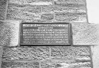 Detail of plaque commemorating Sir Alexander Mackenzie.