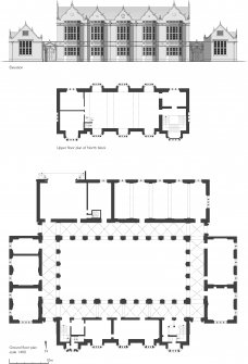 Madras College: Ground floor plan and North block upper floor plan, based on measured survey 2000. Scan copy of GV007541