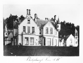 Copy of historic photograph showing view from SW