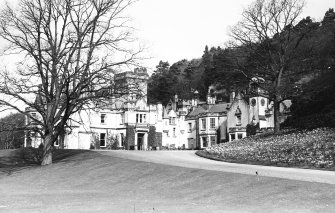 Copy of historic photograph showing view from SE.