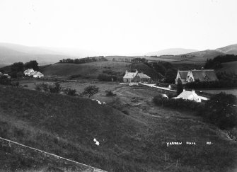 Copy of historic photographic view from NE.