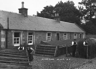 View of nursery cottages and cold frames.