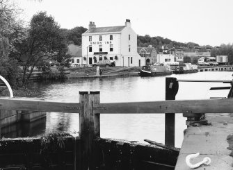 View of lock gates with Union Inn beyond