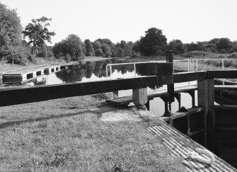 Lock gates and canal, view from west