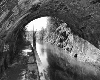 View of entrance from inside tunnel to N.