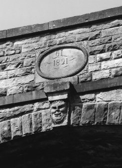 Detail of bridge showing date-stone 1821.