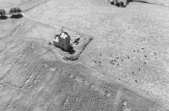 Inchdrewer Castle: oblique air photograph.