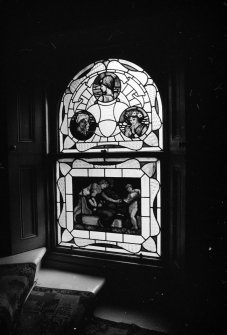 Stained glass window, Servants staircase, Ground Floor, Craigie Hall, 6 Rowan Road, Dumbreck, Glasgow 