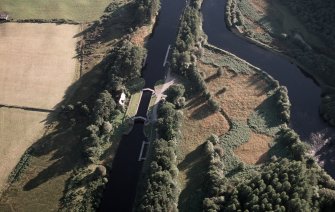 Aerial view of Kytra Lock, Caledonian Canal, Fort Augustus, Great Glen, looking SW.