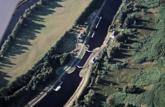 Aerial view of Kytra Lock, Caledonian Canal, Fort Augustus, looking NNW.