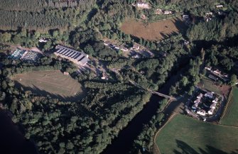 Aerial view of Foyers, S side of Loch Ness, looking S.
