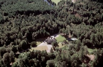 Aerial view of Eilean Aigas House, near Beauly, looking W.
