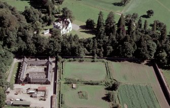 Aerial view of Erchless Castle, near Beauly, looking SE.
