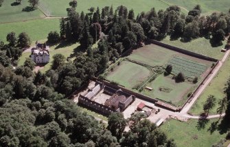 Aerial view of Erchless Castle, near Beauly, looking S.