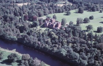 Aerial view of Beaufort Castle, Kiltarlity, near Beauly, looking SE.