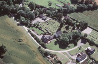 Aerial view of Wardlaw Mausoleum, Kirkhill, near Beauly, looking SW.