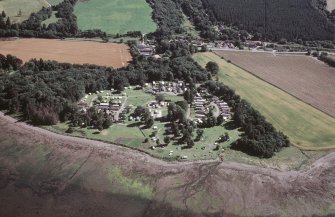 Aerial view of Bunchrew campsite, S Beauly Firth, looking S.