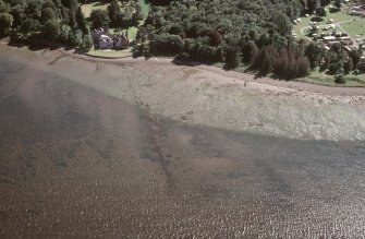 Aerial view of Shore line, Beauly Firth, Bunchrew, looking S.