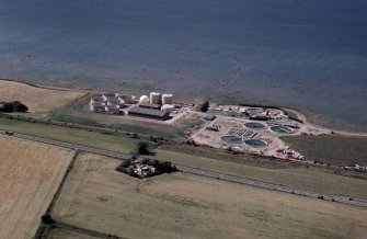 Aerial view of Sewage Plant, NE of Inverness, looking N.