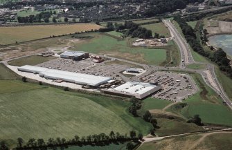 Aerial view of Inverness retail park, looking W.