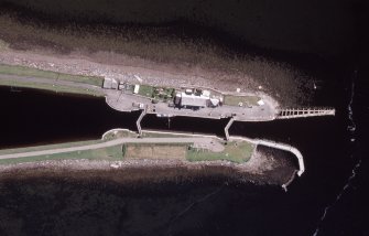 Aerial view of Clachnaharry Lock, Caledonian canal, Inverness, looking W.