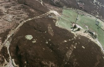 Aerial view of Cnoc-an-t-Sidhean, Blairmore, Rogart, Strath Fleet, East Sutherland, looking SE.