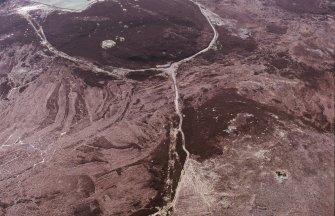 Aerial view of Cnoc-an-t-Sidhean, Blairmore, Rogart, Strath Fleet, East Sutherland, looking SW.