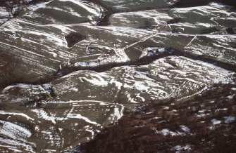 Aerial view of Dunachtonmore Burn,  Kincraig, Badenoch & Strathspey, looking SE.