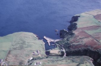 Aerial view of Lybster Harbour, East Sutherland, looking S.