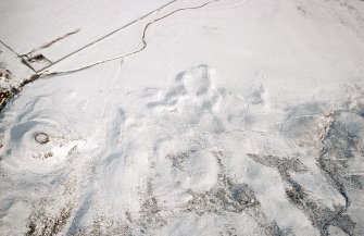 Aerial view of Kilbraur settlement remains, Strath Brora, East Sutherland, looking NE.