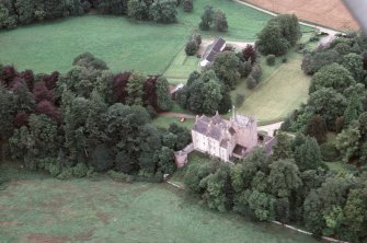 Aerial view of Kilravock Castle, near Croy, E of Inverness, looking W.
