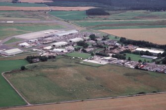 Aerial view of Dalcross Industrial estate, E of Inverness, looking NE.