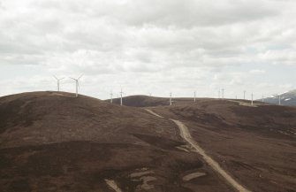 Aerial view of Novar Wind Farm, Evanton, Easter Ross, looking SW.