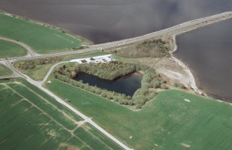 Aerial view of Findon Quarry, Black Isle, looking W.