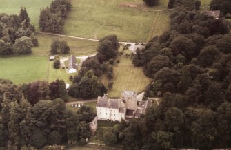 Aerial view of Kilravock Castle  near Cawdor, E of Inverness, looking NW.
