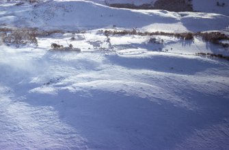 Aerial view of Cnoc Cairaidh (or Achnagarron), N of Rogart, Strath Fleet, East Sutherland, looking S.