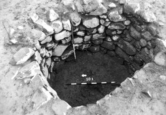 Castle of Wardhouse excavation archive
Area 1: Stone-lined storage pit 101, completely excavated.