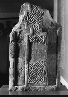 View of face of Pictish cross-slab fragments, (St. Vigeans No.22 and 23).