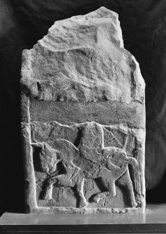 View of reverse of Pictish cross-slab fragments, (St. Vigeans No.22 and 23).
