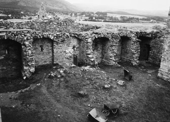Excavation of the parade ground, the main forestair, the casemates and the entrance.