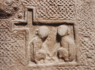 Detail of lower pair of monkeys on side-panel of sarcophagus.
(Panel 1A)