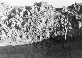 Excavation photograph : upper part of SW end of section.