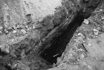 Excavation photograph : detail of west section of trench C.