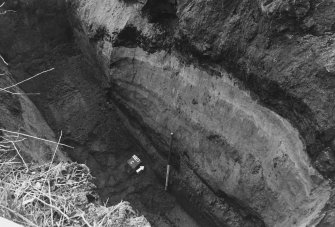Excavation photograph : south facing section of trench C.
